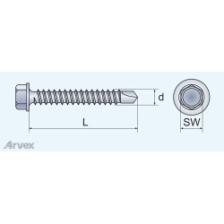 BSW - blachowkręt samowiercący, łeb sześciokątny, DIN 7504K BSW - arvex